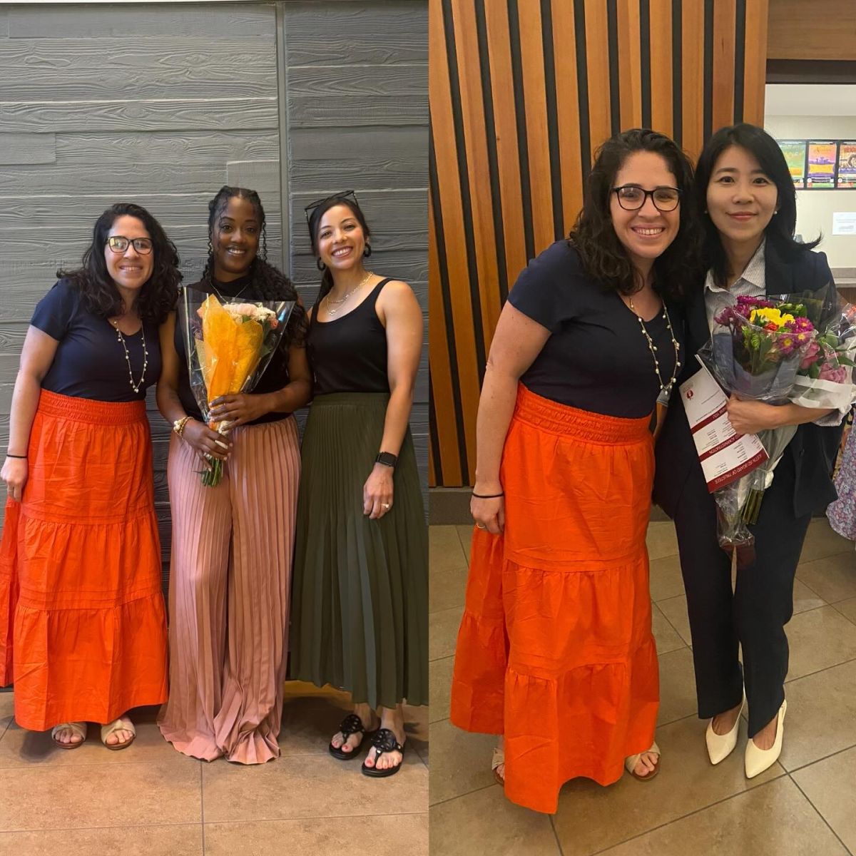 Two award winners and the principal